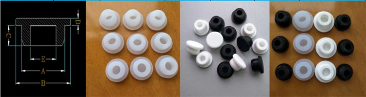 High Temperature Resistant Spray Anodized Silicone Grommet Hole Silicone Rubber Plug