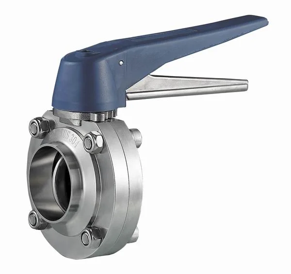 Deyi Manufacturer Sanitary Thread Stainless Steel304/316L Duckbill Handle Valve Butterfly Valve Welding Butterfly Valve Nice Price Factory