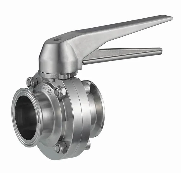 Deyi Manufacturer Sanitary Thread Stainless Steel304/316L Duckbill Handle Valve Butterfly Valve Welding Butterfly Valve Nice Price Factory