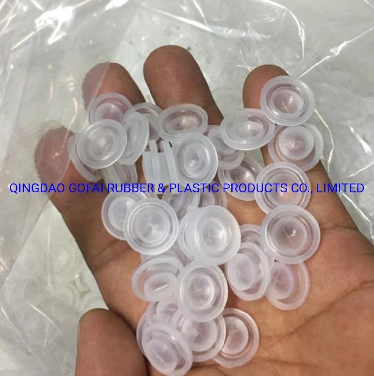 OEM Transparent Food Grade Bottle Cap Silicone Rubber Cross-Slit No-Return Valve for Water Enhancer Sports Bottle Ketchup Bottle